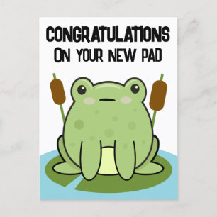 Groda Ny Hem Kudd Congratulations blir Grodyra Nyt Vykort