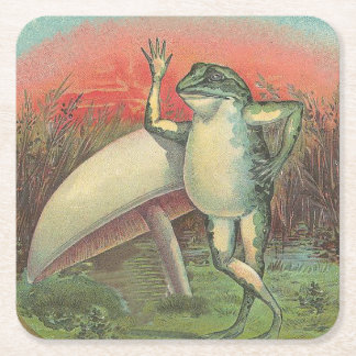 Groda och champinjon underlägg papper kvadrat