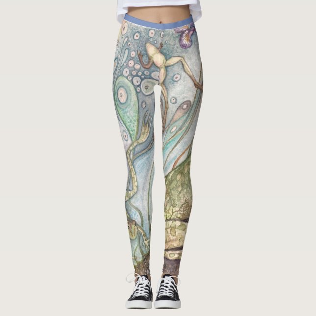 Groda- och Irisdamasker Leggings (Framsida)