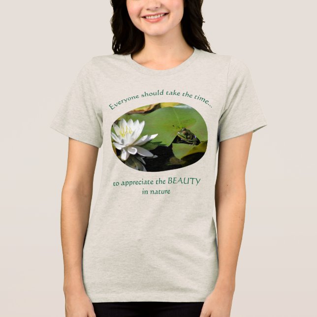 Groda Och Lotusblomma Inspirerande Citat T Shirt (Framsida)