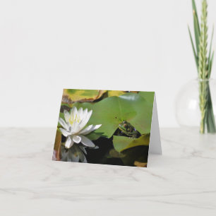 Groda Och Näckros Lotusblomma Fotografi Anteckningskort