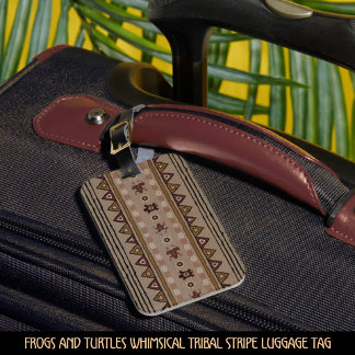 Groda och Sköldpadda Whimsical Tribal Rand Bagagebricka