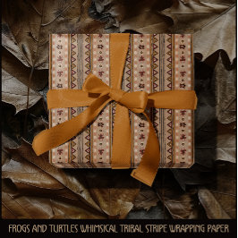 Groda och Sköldpadda Whimsical Tribal Rand Presentpapper