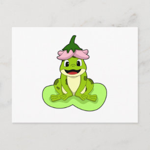 Groda på blad vykort