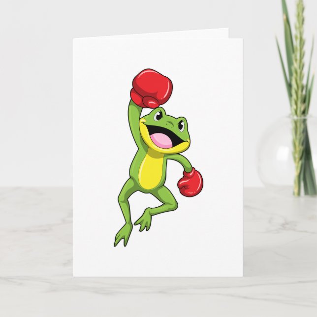 Groda på boxning med boxhandskar kort (Framsida)