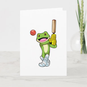 Groda på Cricket med Cricketträ Kort