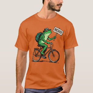 Groda På Cykel Motstå Portland Groda Protest Vinta T Shirt