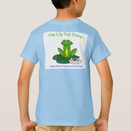 Groda på en näckrosblad ljusblå t-shirt för barn