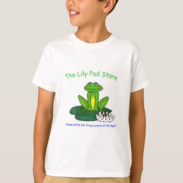 Groda på en näckrosblad pojkar vit t shirt (Framsida)