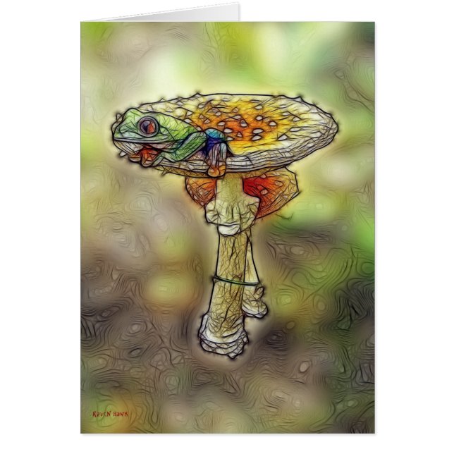 Groda på en pall hälsningskort (Framsidan)