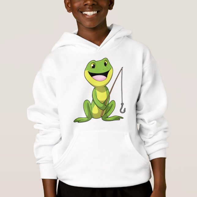 Groda på fiske med fiskespö t shirt (Framsida)