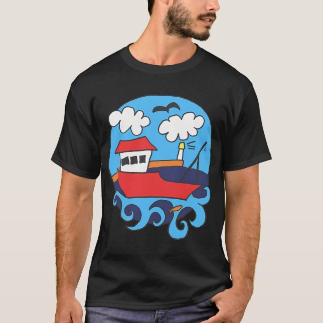Groda på fiske med fiskespö t shirt (Framsida)