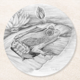 groda på Lily Pad Underlägg Papper Rund