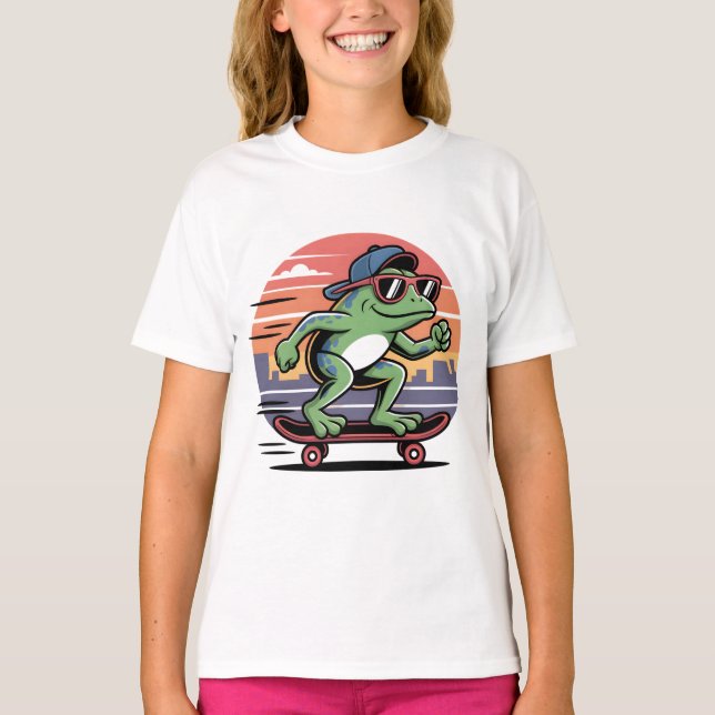 Groda på skateboard t shirt (Framsida)