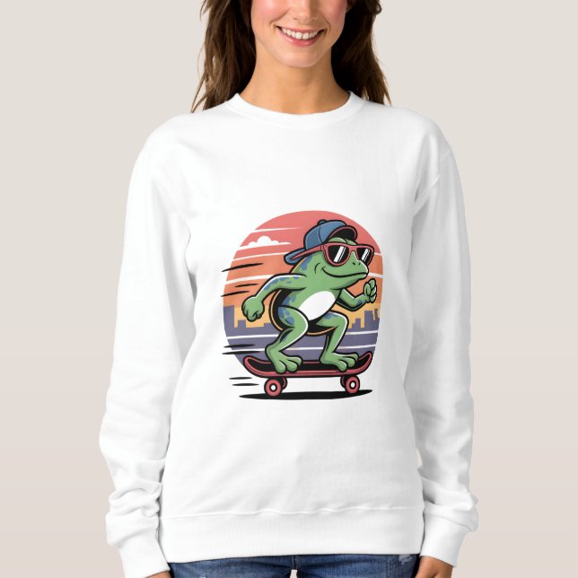 Groda på skateboard t shirt (Framsida)