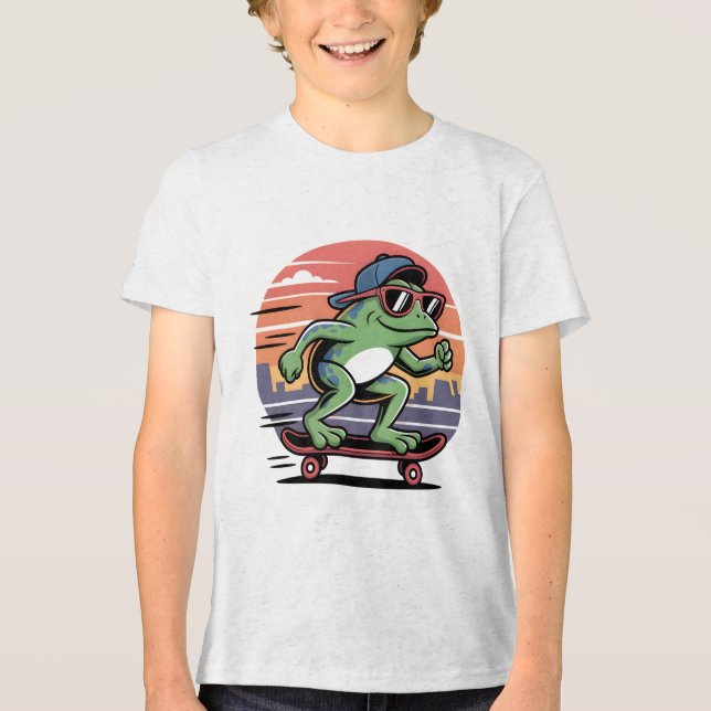 Groda på skateboard t shirt (Framsida)