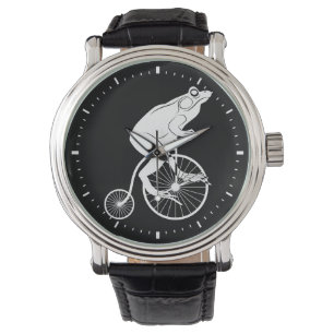 Groda på vintagecykeln armbandsur