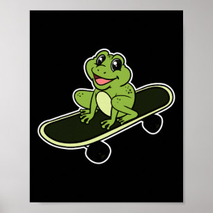 Groda Padda Groddjur Grodyr Skateboard Skateboardå Poster