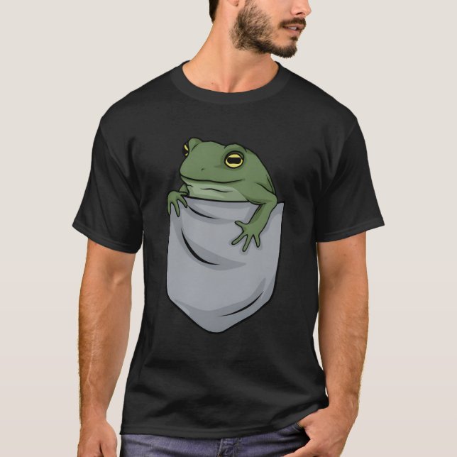 Groda Pocket för en groda Fläkt T Shirt (Framsida)