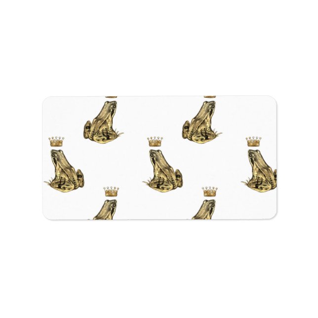 Groda Prince Magic Charm Fantasy Golden Krona Adressetikett (Framsidan)