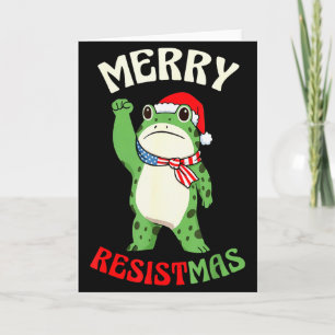 Groda Retro God Jul Resistmas Roligt Politiskt Jul Kort