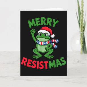 Groda Retro God Jul Resistmas Roligt Politiskt Jul Kort
