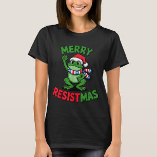 Groda Retro God Jul Resistmas Roligt Politiskt Jul T Shirt