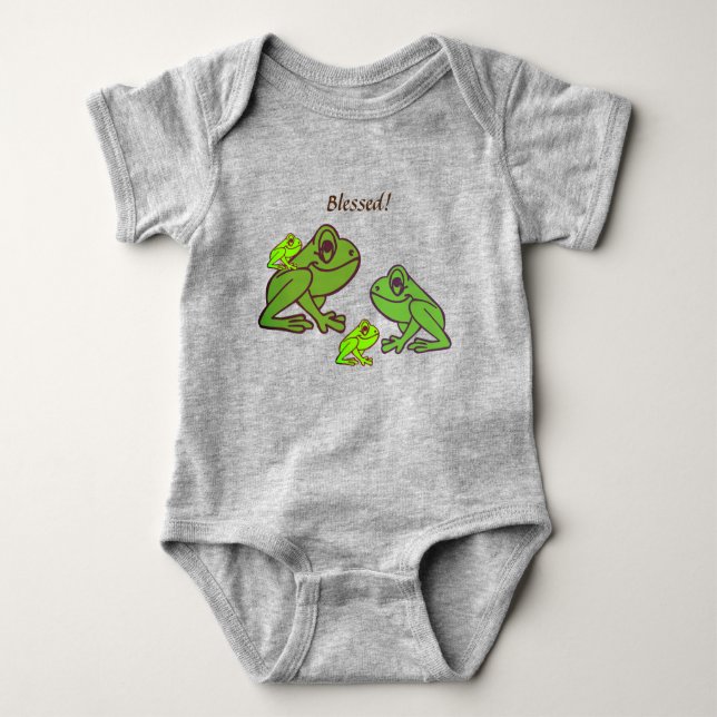 Groda Rolig Baby Kroppsoverall T Shirt (Framsida)