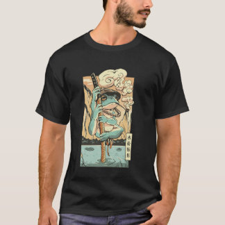 Groda Samuraj i Zen Trädgårdsmiljö T Shirt