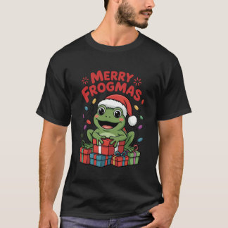 Groda Santa mössa juldesign Roligt djurälskare T Shirt