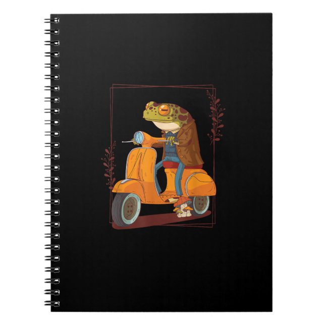 Groda Scooter Svamp Goblincore Akademi Anteckningsbok (Framsidan)
