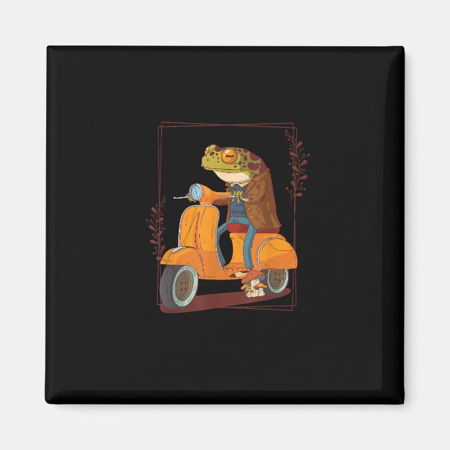 Groda Scooter Svamp Goblincore Akademi Magnet (Framsidan)