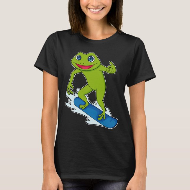Groda Snowboardåkare Snowboard T Shirt (Framsida)