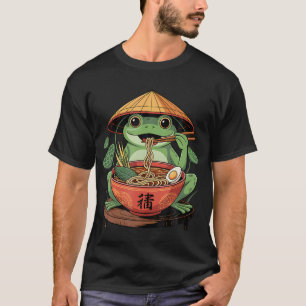 Groda som äter Ramen Kawaii Neko Japanska Nudlar A T Shirt