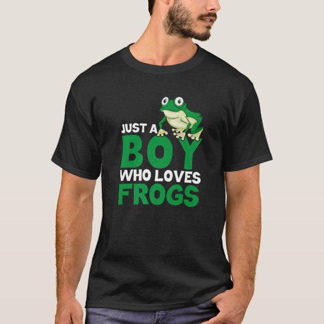Groda som bara fångade en pojke som Kärlek Frogs T Shirt (Framsida)