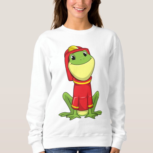 Groda som brandman med hjälm t shirt (Framsida)