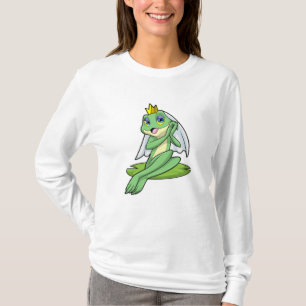 Groda som brud på bröllop med krona t shirt
