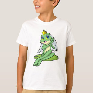 Groda som brud på bröllop med krona t shirt