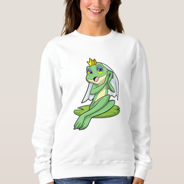 Groda som brud på bröllop med krona t shirt (Framsida)