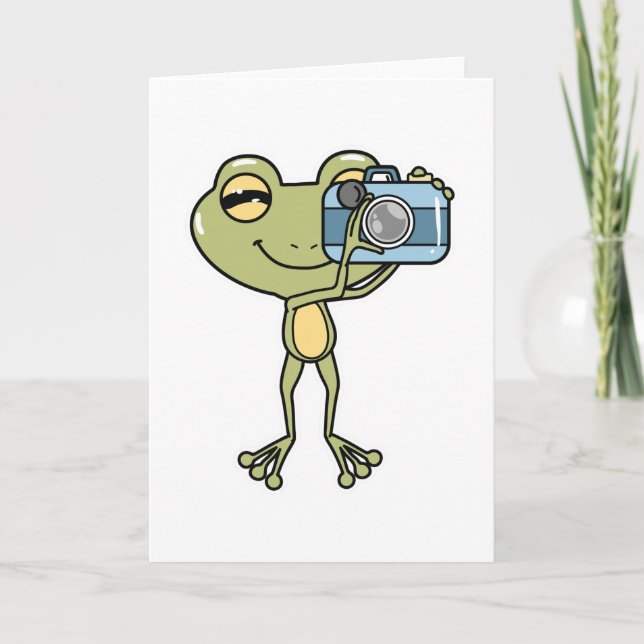 Groda som fotograf med kamera kort (Framsida)