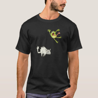 groda som hoppar över katt t shirt
