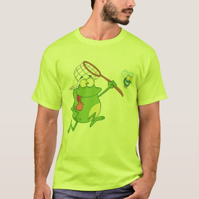 Groda som jagar flugan med netto tee shirt (Framsida)
