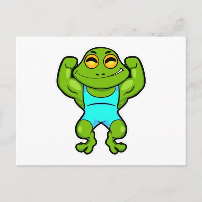 Groda som kroppsbyggare på Bodybuilding Vykort (Framsida)