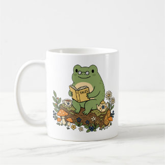 Groda som läser kaffemugg