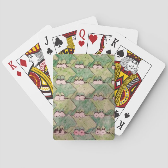 Groda som leker kort spel kort (Baksidan)