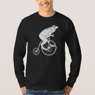 Groda som rider encentmyntFarthingcykeln T-shirt