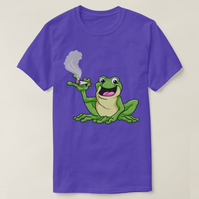 Groda som rökare med cigarett t shirt (Design framsida)