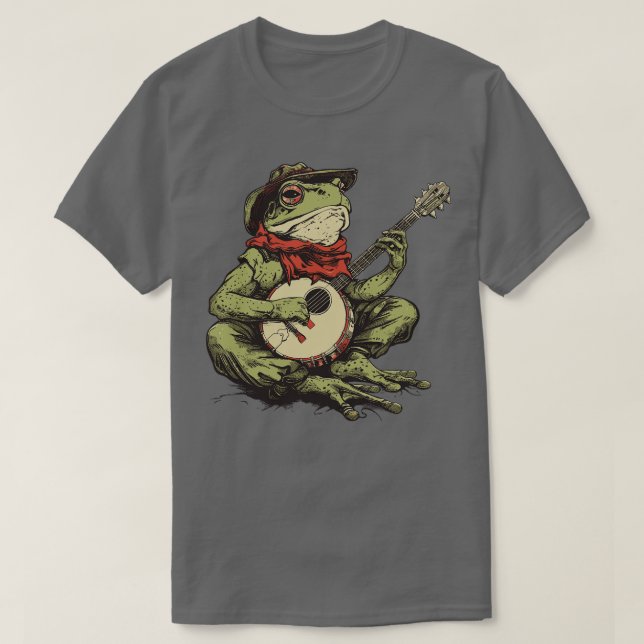 groda som spelar banjo t shirt (Design framsida)