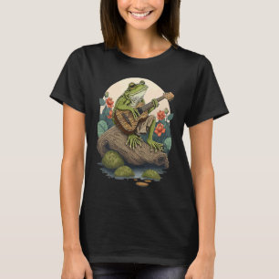 Groda som spelar gitarr Groda Banjo På Stock Este T Shirt