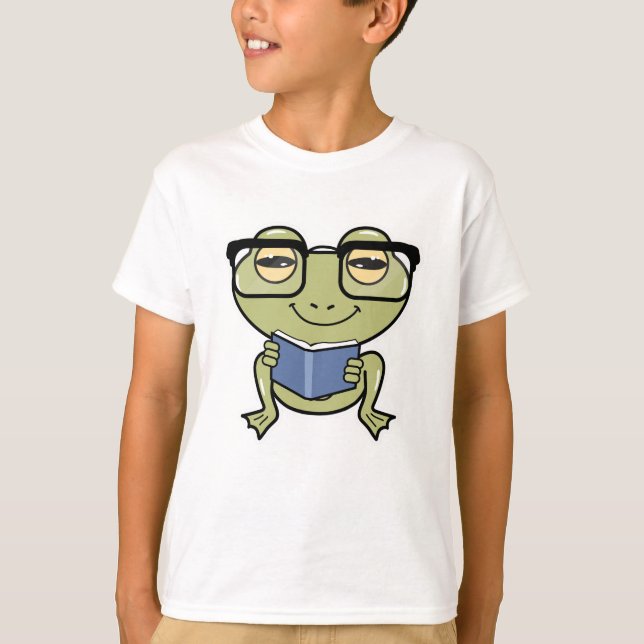 Groda som Student med Bok T Shirt (Framsida)